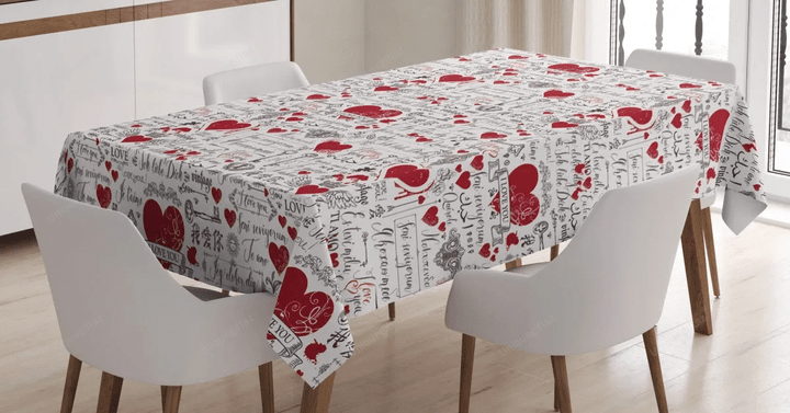 I Love You Lingo 3d Printed Tablecloth Home Decoration