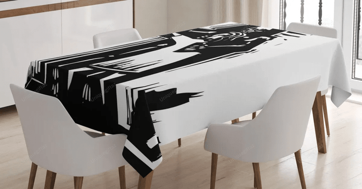 Dancing With Death Shadow 3d Printed Tablecloth Home Decoration