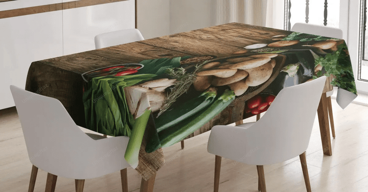 Vegetable Rustic Table 3d Printed Tablecloth Home Decoration