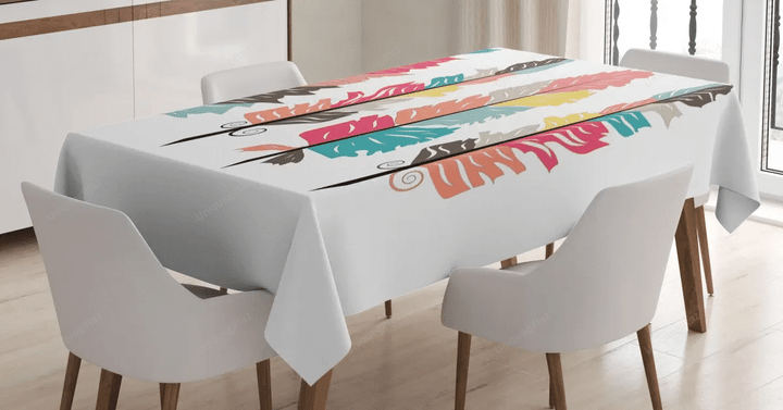 Tribal Primitive Boho Plume 3d Printed Tablecloth Home Decoration