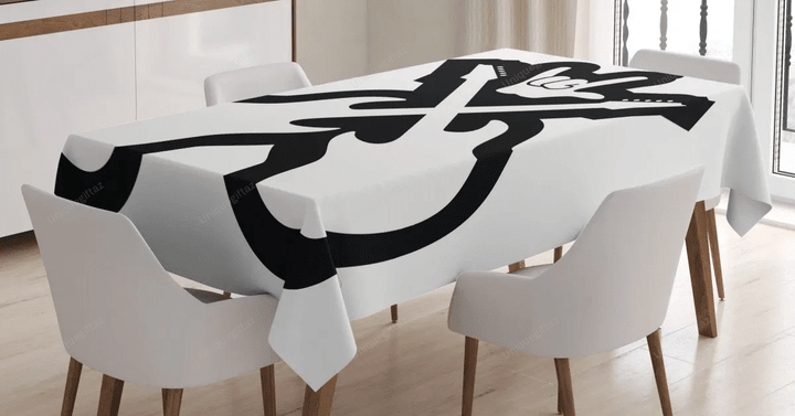 Guitars Hand Sign 3d Printed Tablecloth Home Decoration