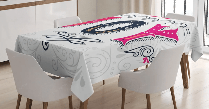 Retro Style Calligraphy Art 3d Printed Tablecloth Home Decoration