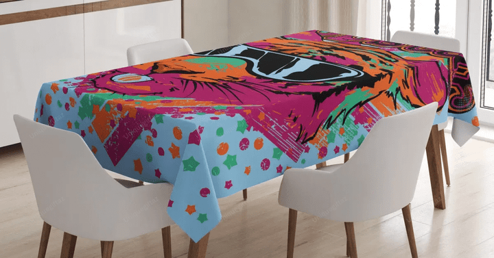 Popstar Lion Art 3d Printed Tablecloth Home Decoration