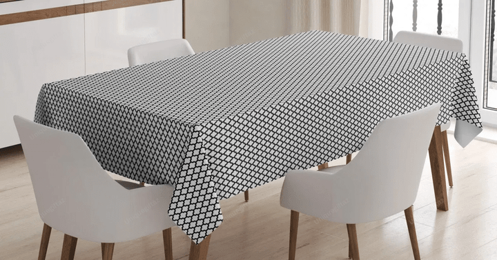 Nostalgic Simple Lattice 3d Printed Tablecloth Home Decoration