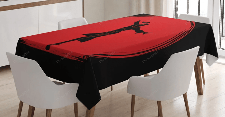 Man In Powerful Karate Pose 3d Printed Tablecloth Home Decoration
