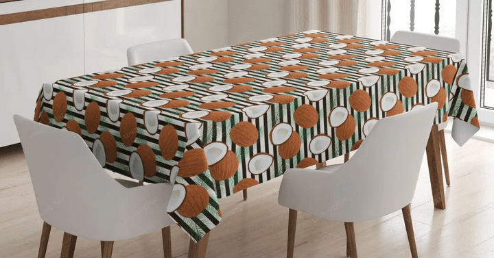 Tropical Fruit On Stripes 3d Printed Tablecloth Home Decoration