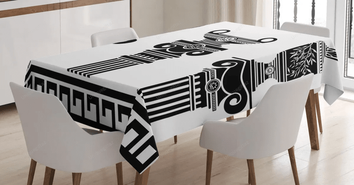 Hellenic Vase Design 3d Printed Tablecloth Home Decoration