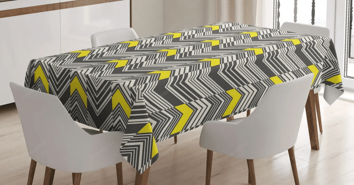 Nostalgic Abstract Zigzags 3d Printed Tablecloth Home Decoration