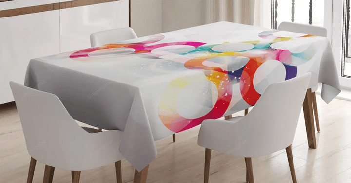 Disc Shapes Circles 3d Printed Tablecloth Home Decoration