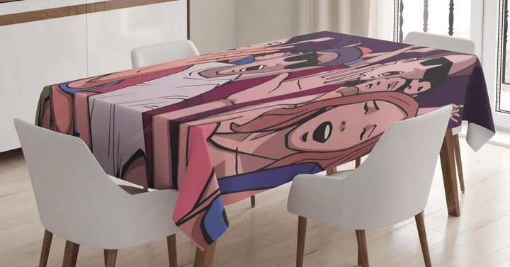 Music Festival Cartoon Image 3d Printed Tablecloth Home Decoration