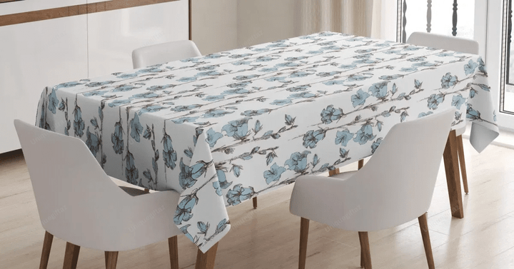 Retro Bluebells 3d Printed Tablecloth Home Decoration