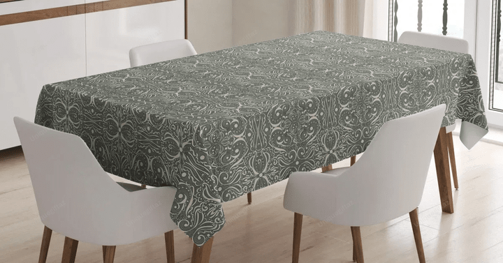 Retro Swirls Curves 3d Printed Tablecloth Home Decoration