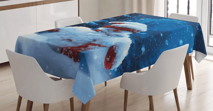 Snowman Magic Wand 3d Printed Tablecloth Home Decoration