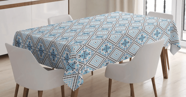 Hand Drawn Square Pattern 3d Printed Tablecloth Home Decoration