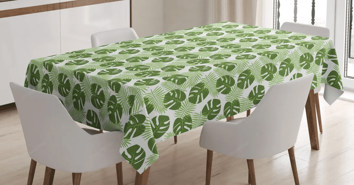 Palms And Monsteras 3d Printed Tablecloth Home Decoration
