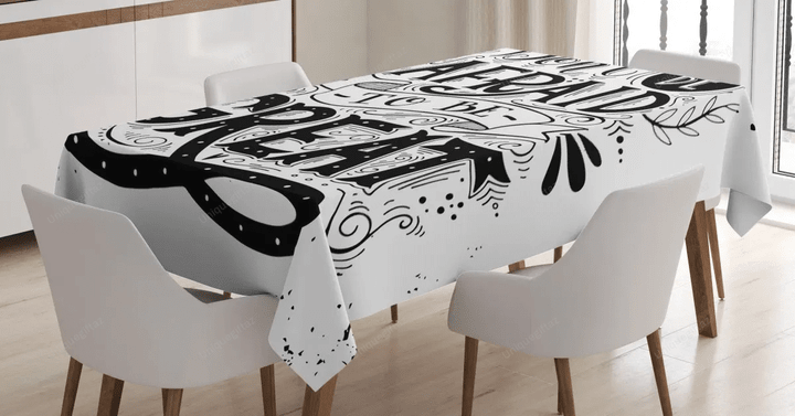 Monochrome Slogan Design 3d Printed Tablecloth Home Decoration