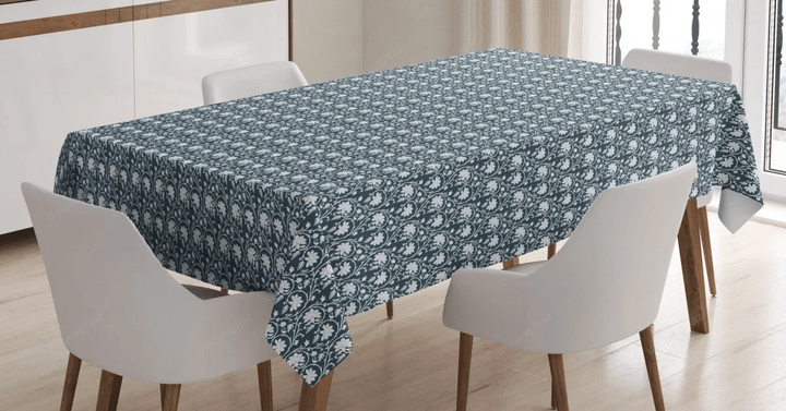 Heart Swirl Floral Branches 3d Printed Tablecloth Home Decoration