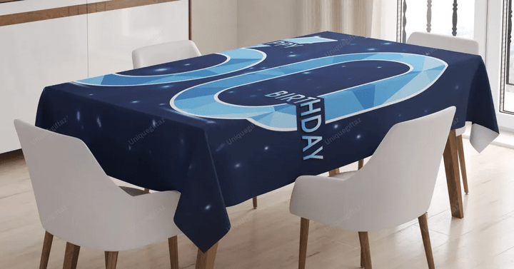 Birthday 60 Stars 3d Printed Tablecloth Home Decoration