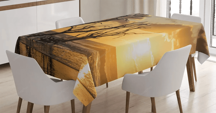 Sunrise At Beach Trees 3d Printed Tablecloth Home Decoration