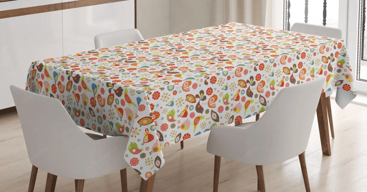 Abstract Ornamental Birds 3d Printed Tablecloth Home Decoration