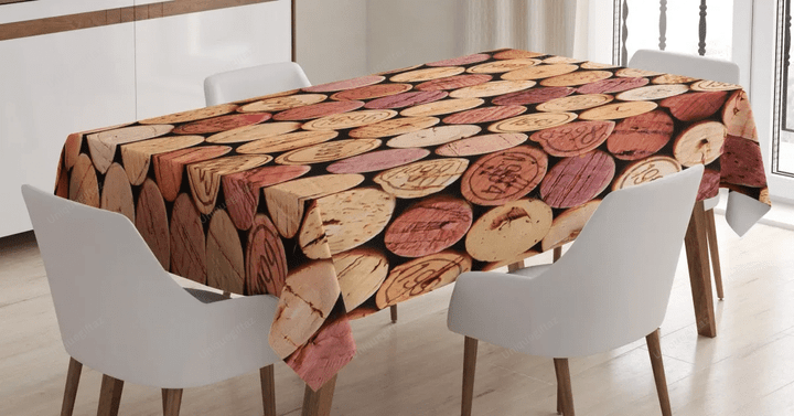 Random Used Wine Corks 3d Printed Tablecloth Home Decoration