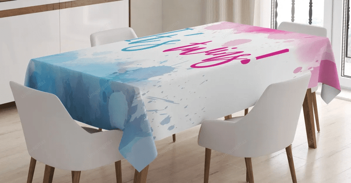 Girl Boy Twins Paint 3d Printed Tablecloth Home Decoration