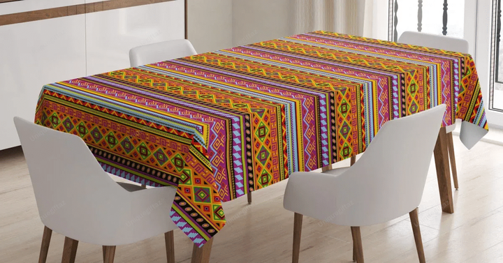 Folk Vintage Geometric 3d Printed Tablecloth Home Decoration