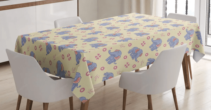 Cartoon Hearts 3d Printed Tablecloth Home Decoration