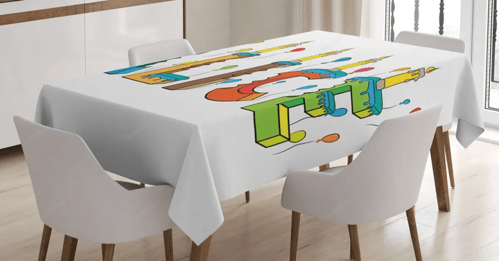 Colorful Girl Name Design 3d Printed Tablecloth Home Decoration