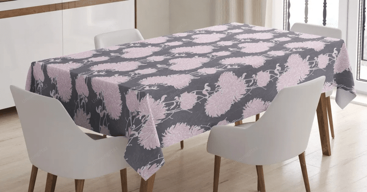 Pink Chrysanthemum Flower 3d Printed Tablecloth Home Decoration