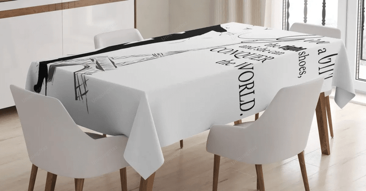 Dancing Woman Words 3d Printed Tablecloth Home Decoration