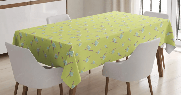 Origami Style Exotic Birds 3d Printed Tablecloth Home Decoration