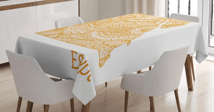Egypt Map Flower 3d Printed Tablecloth Home Decoration