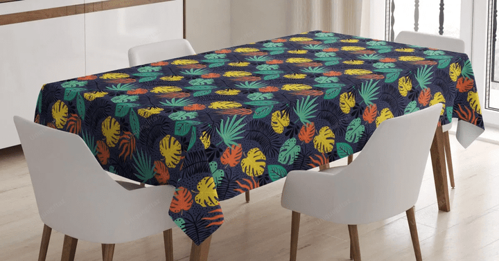 Colorful Tropical Foliage 3d Printed Tablecloth Home Decoration