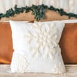Cotton Canvas with snowflakes christmas Pillow Cover