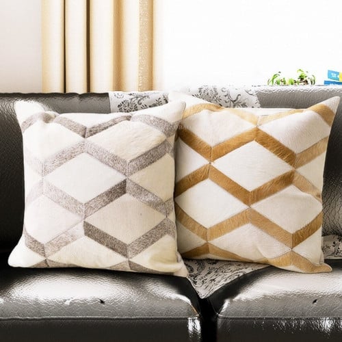Leather Pillow Cover - Home sofa cowhide cushion cover