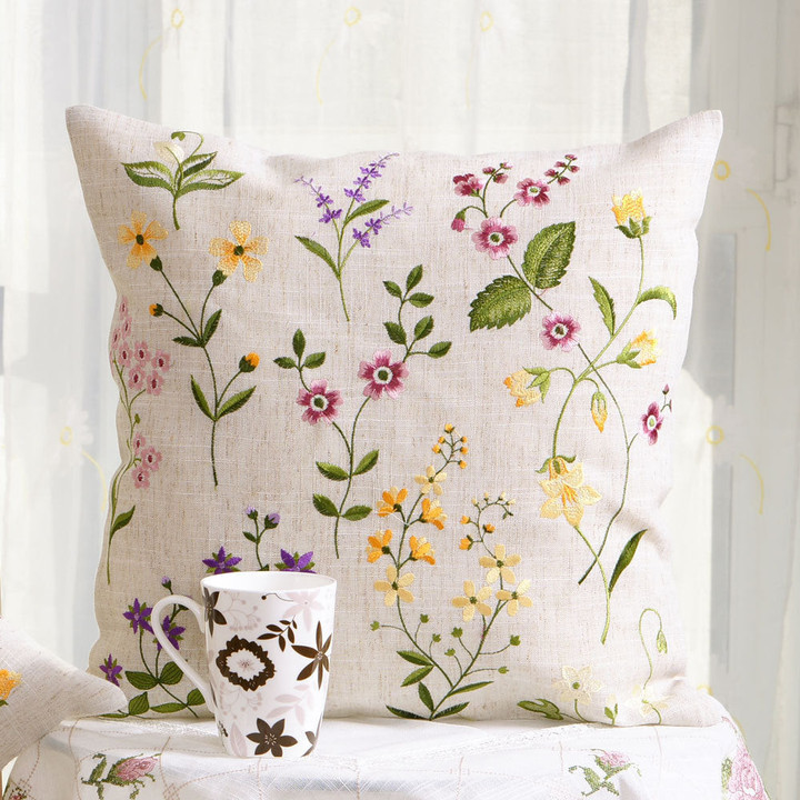 Embroidered throw pillow covers - Spring pillows