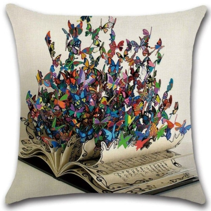 Flower Pattern Throw Pillow Cushion Cover