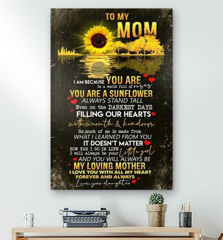 Sunflower Lovers Guitar To My Mom You Are Sunflower poster canvas