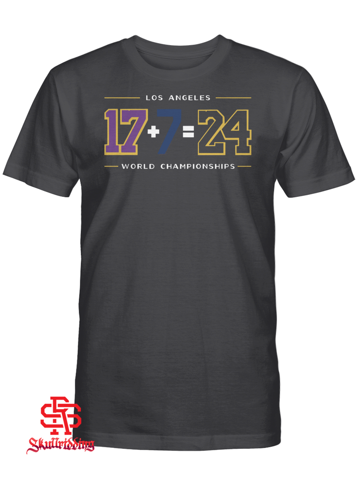 LA 24 T-Shirt - Los Angeles 17+7= 24 World Championships T-Shirt