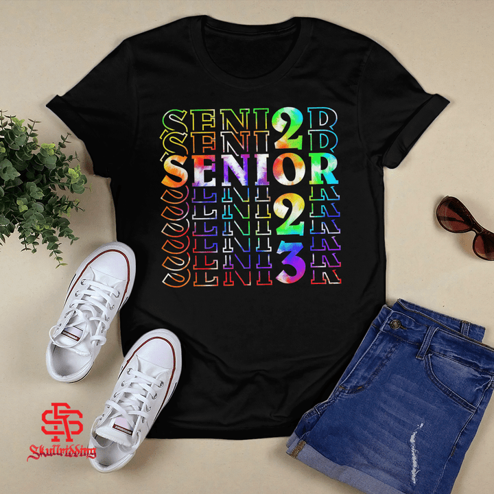 Senior Graduation 23 Men Girl Class of 2023 Senior Tie Dye T-Shirt and Hoodie