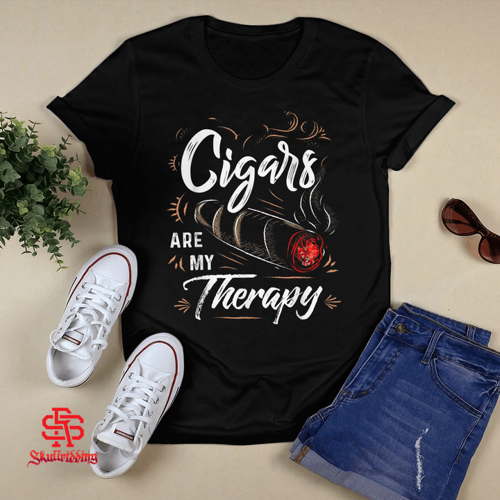 Cigars are my Therapy Shirt - Cigars T Shirts for Men, Dad T-shirt + Hoodie