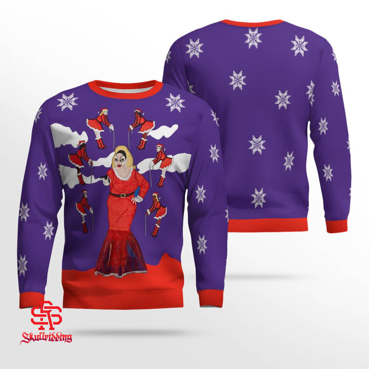 Divine Ugly Christmas Sweater Purple