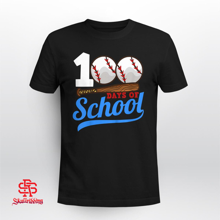 100 Days Of School Baseball 100th Day T-Shirt