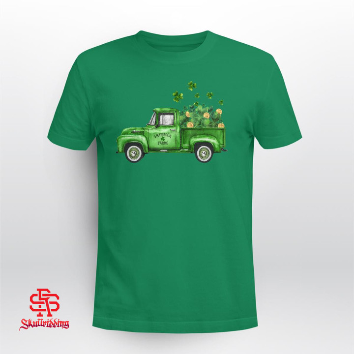 Vintage Green Truck Shamrocks St. Patrick's Day 2023 Irish