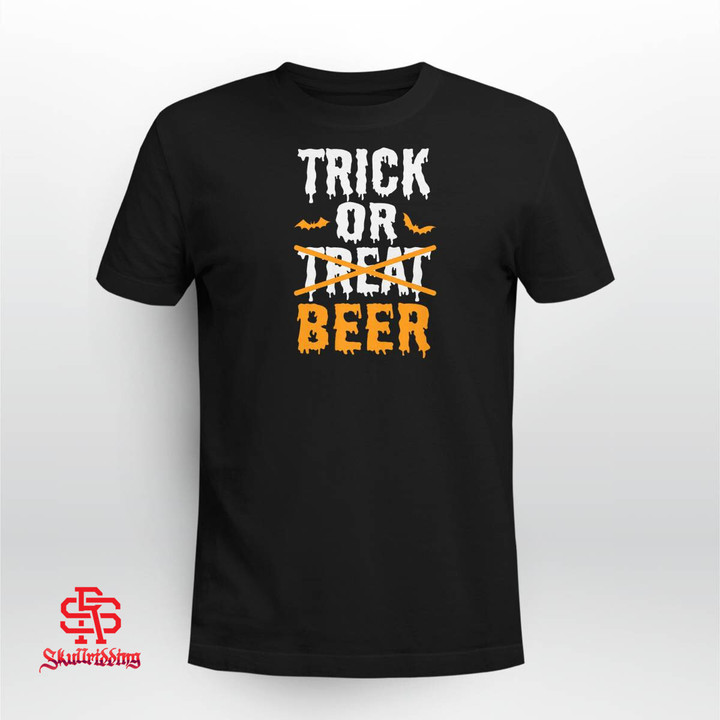 Trick Or Treat Funny Halloween Beer Drinking