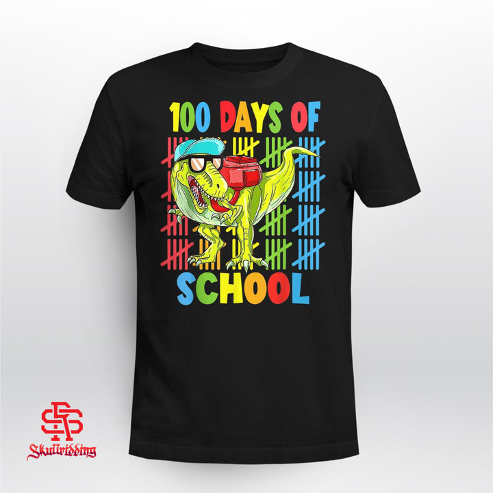 100th Day Of School Dino Kids Happy 100 Days Dinosaur T Rex