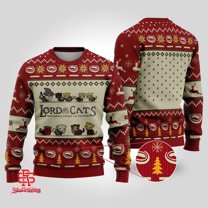 Lord Of Cats Ugly Christmas Ugly Christmas Sweater Funny Lord Of The Ring
