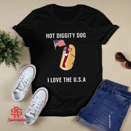 Hot Diggity Dog I Love USA - Funny Fourth of July T-Shirt and Hoodie " today from our store. Hight quality products with perf