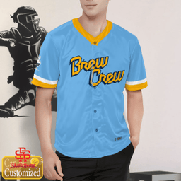 Brew Crew Powder Blue 2022 City Connect Custom Name and Number